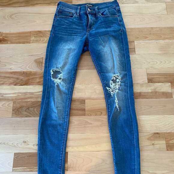 Express Distressed Ripped Jeans - Picture 1 of 1